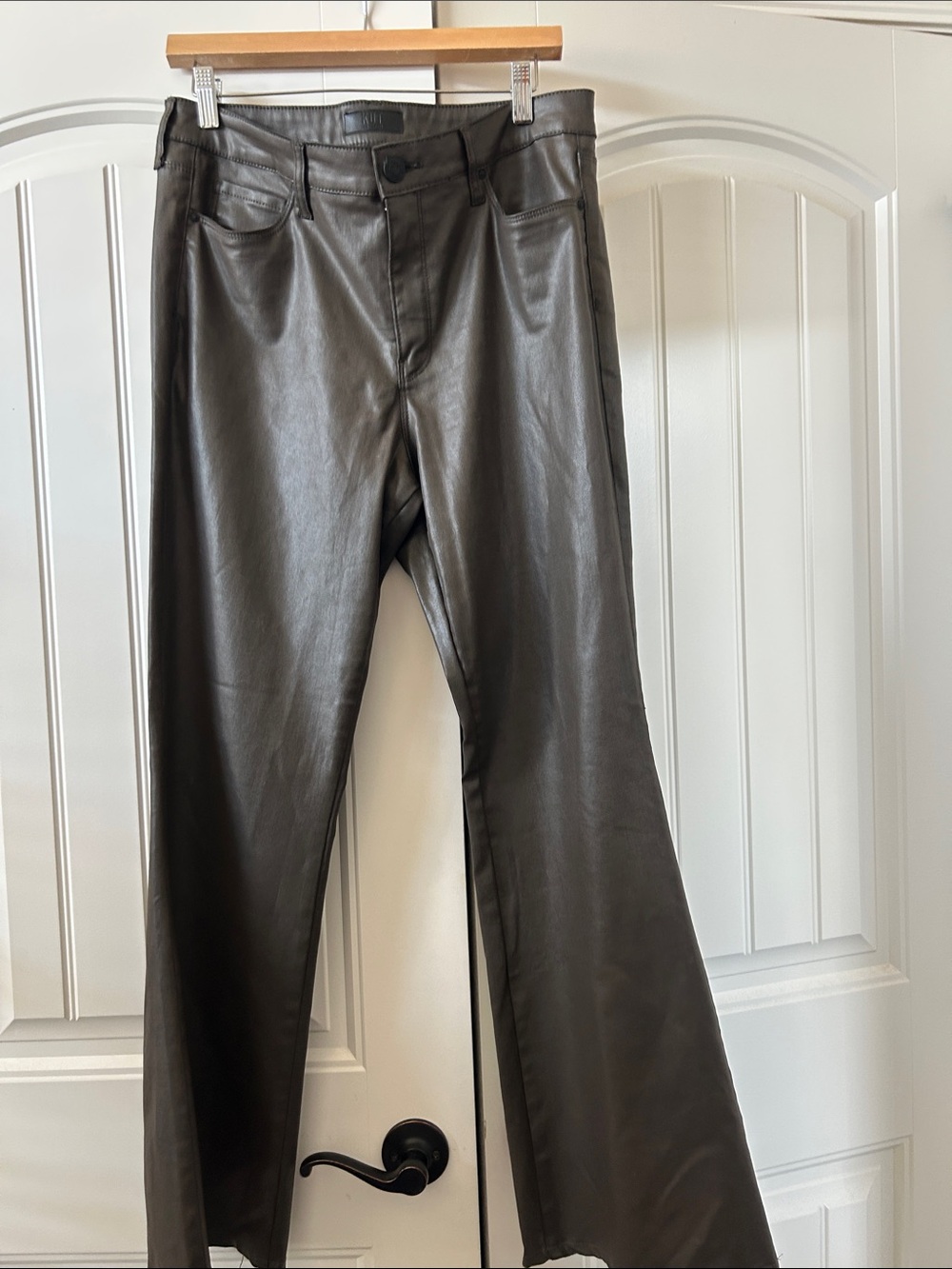Kut from the Kloth Dark Brown Faux Leather Skinny Jeans